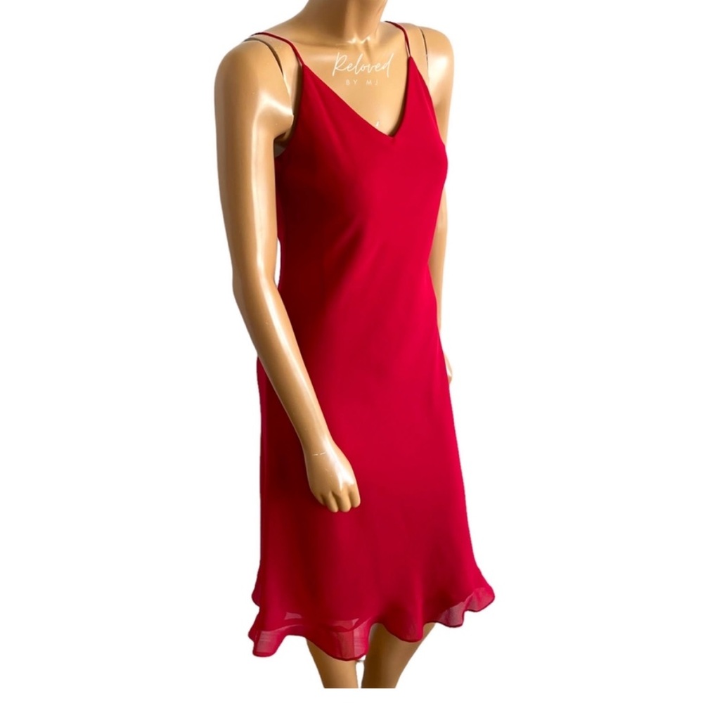 Red slip dress by Lori Ann